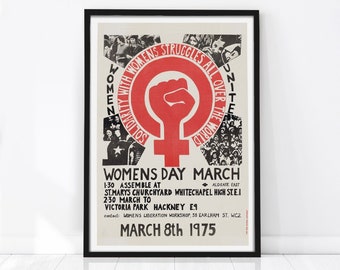 Recreation of Vintage Feminist Print, International Women's Day Poster, Feminist Wall Art, Vintage Poster, Feminist Gift, Retro Poster