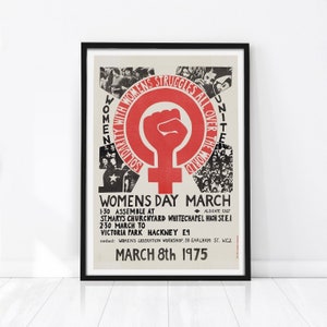 Recreation of Vintage Feminist Print, International Women's Day Poster, Feminist Wall Art, Vintage Poster, Feminist Gift, Retro Poster image 1