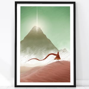 Journey Video Game Poster – Emotional Videogame Poster, Journey Print, Gaming Wall Decor, Geek Gift for Gamers, Games Room Decoration