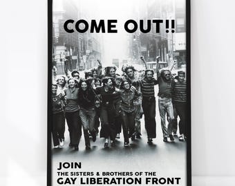 Gay Liberation Front Poster 1970 - Vintage Gay Poster, Old Protest Print, Retro Wall Art, Gay Rights, Queer Art, Pride Poster, LGBTQ History