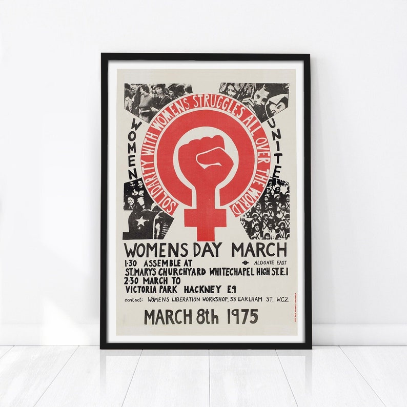 Recreation of Vintage Feminist Print, International Women's Day Poster, Feminist Wall Art, Vintage Poster, Feminist Gift, Retro Poster image 1