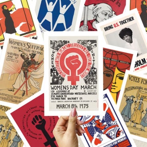 Set of 10 Vintage Prints, Feminist Art Vintage, Wall Collage Kit, Feminist Print, Vintage Poster, Feminist Gift, Retro Print, Christmas Gift