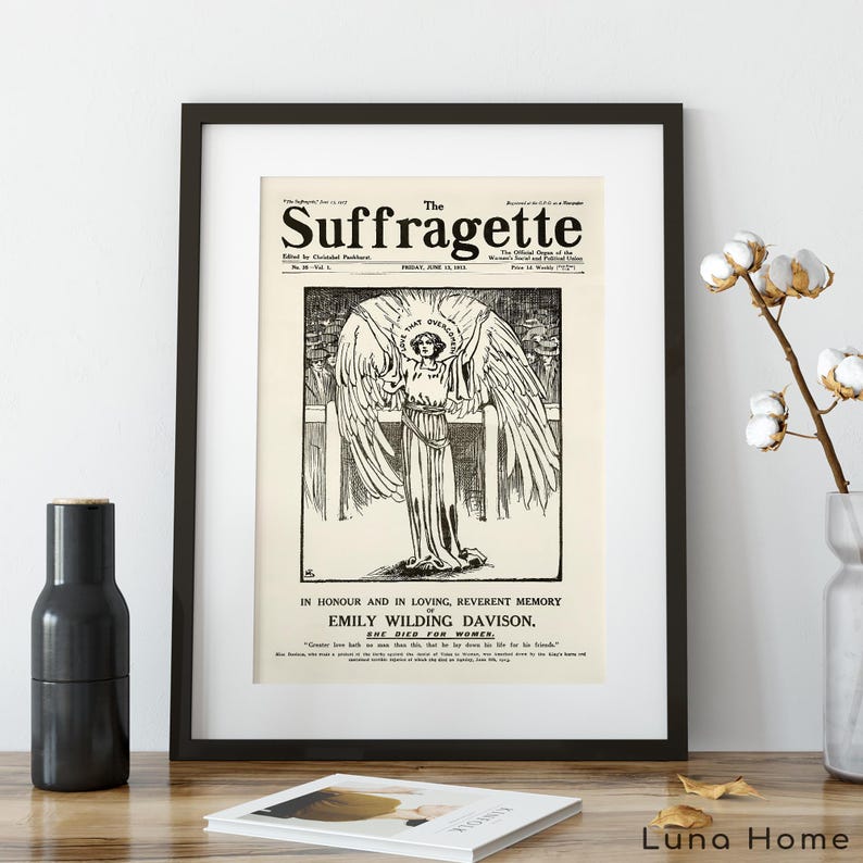 Old Suffragette Poster, Vintage Feminist Print, Suffrage Movement, Votes for Women Wall Art, Women’s Rights, History Decor image 2