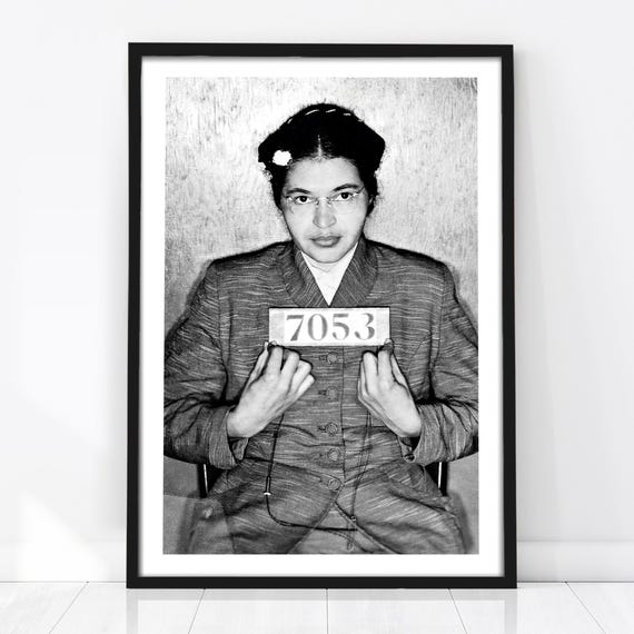 Rosa Parks Arrest Photo, 1955 Civil Rights Print, Black History Month, Feminist Wall Art, Vintage Protest Poster