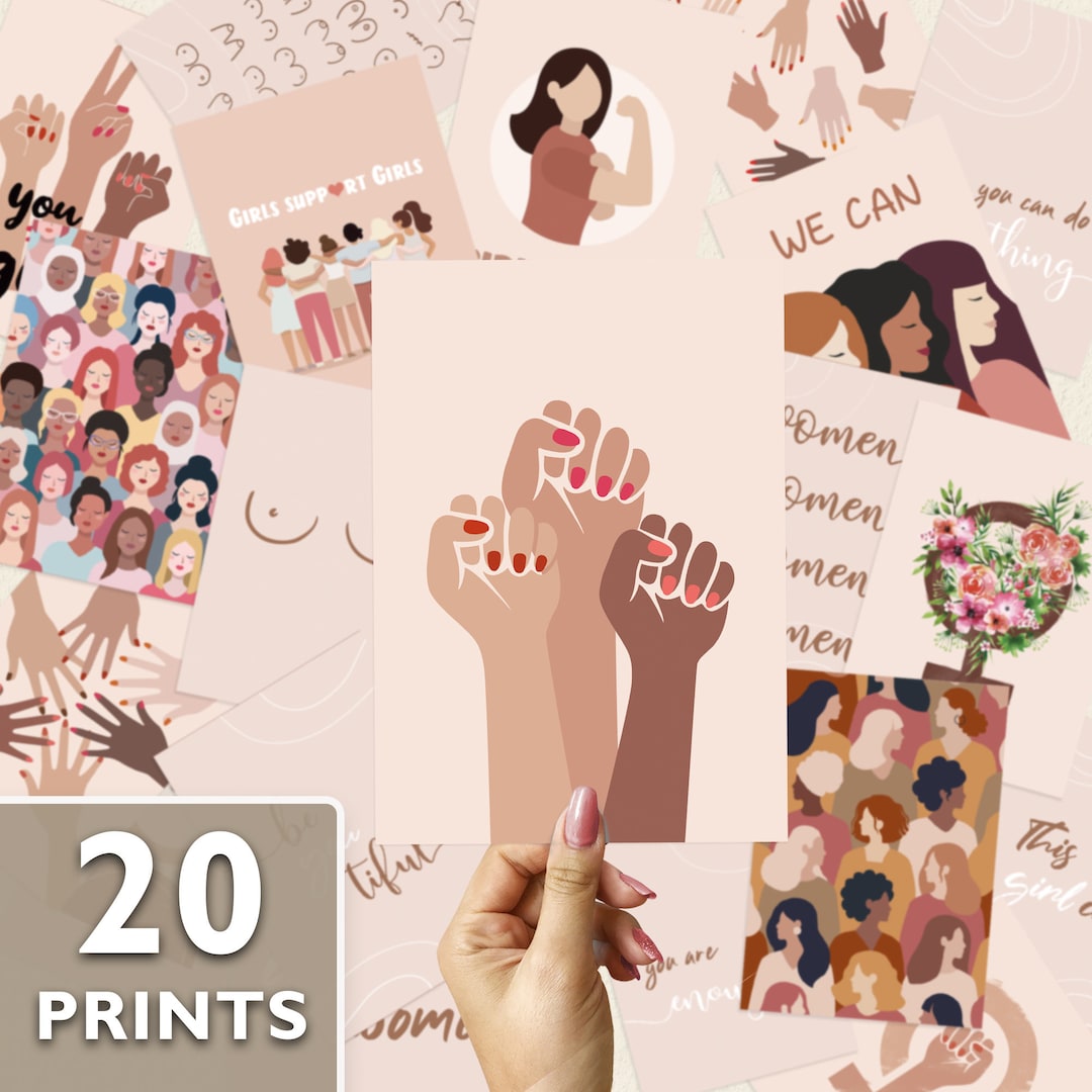 Set Feminist Posters, Feminist Gallery Wall Set, Collage Kit, Feminist Wall Art, Nursery Wall