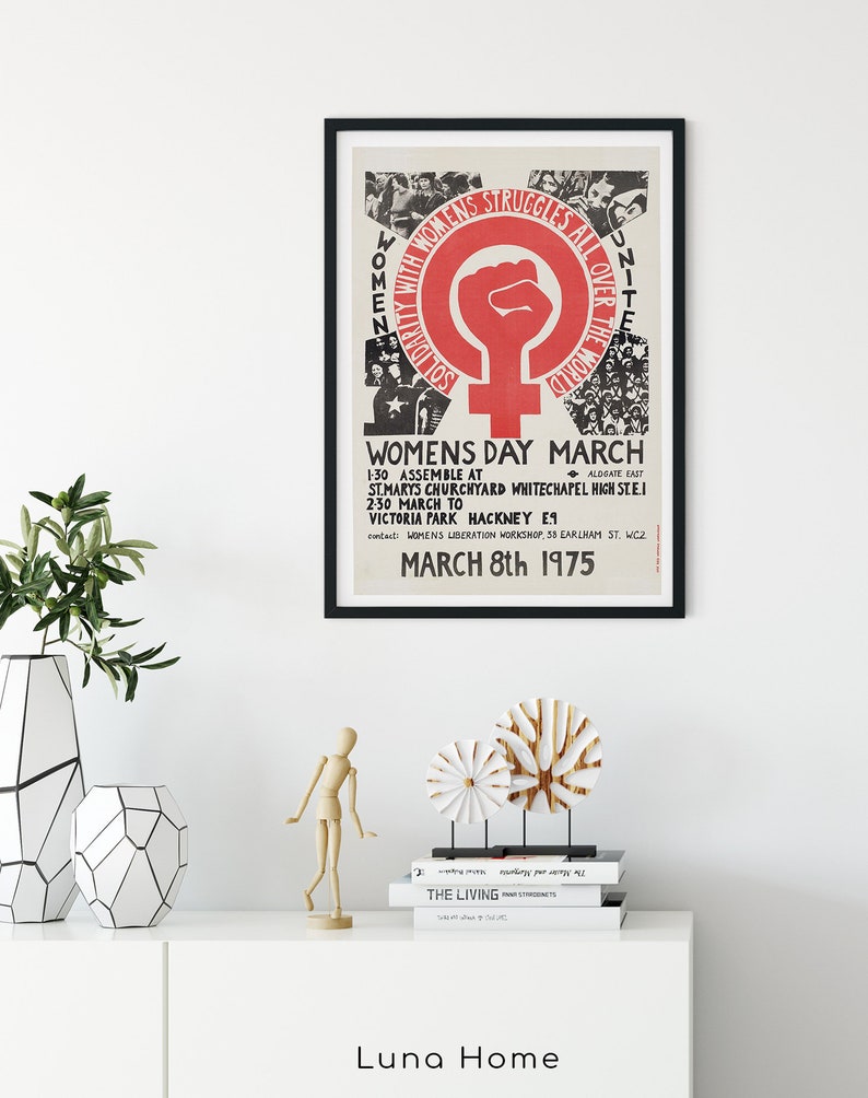 Recreation of Vintage Feminist Print, International Women's Day Poster, Feminist Wall Art, Vintage Poster, Feminist Gift, Retro Poster image 4