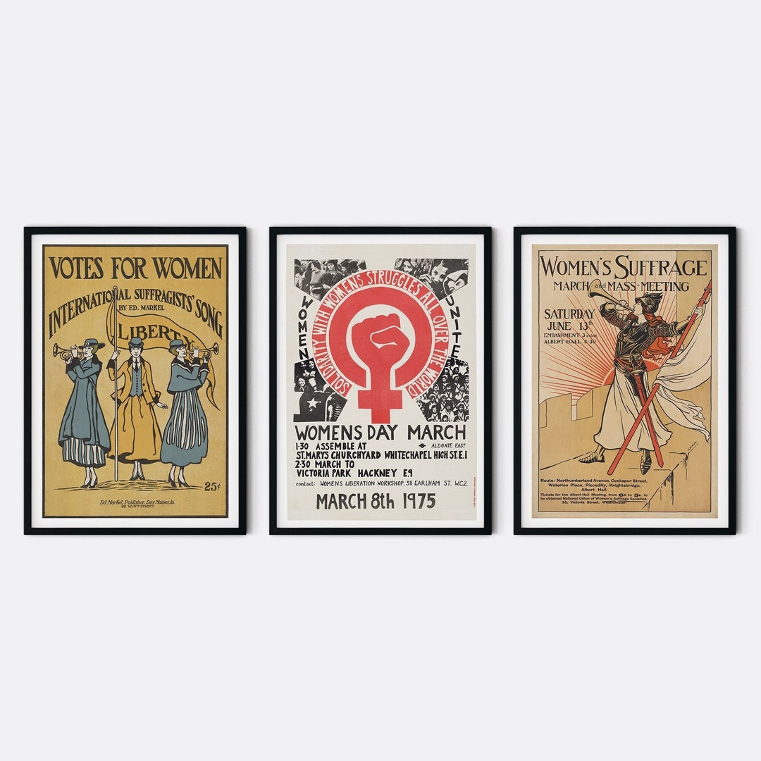 Set Of 3 Vintage Feminist Posters Vintage Poster Feminist Art 