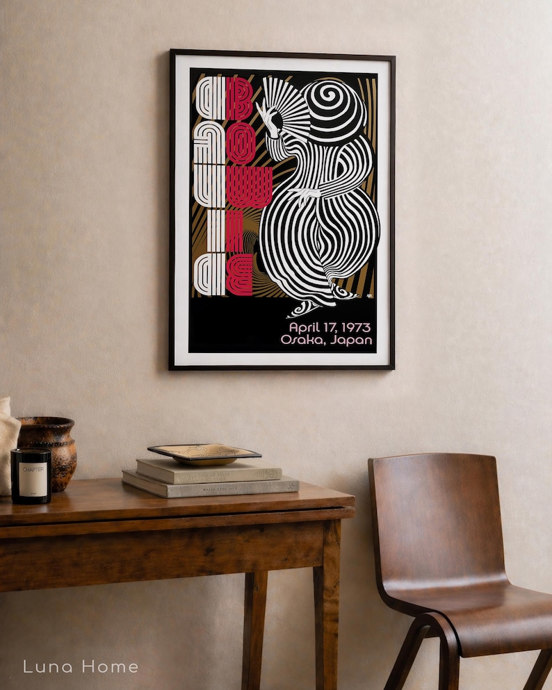 David Bowie Poster, Osaka Japan Concert, Vintage Poster, David Bowie Print, Concert Poster, Retro Music Print, Music Wall Art, 70s Music image 6
