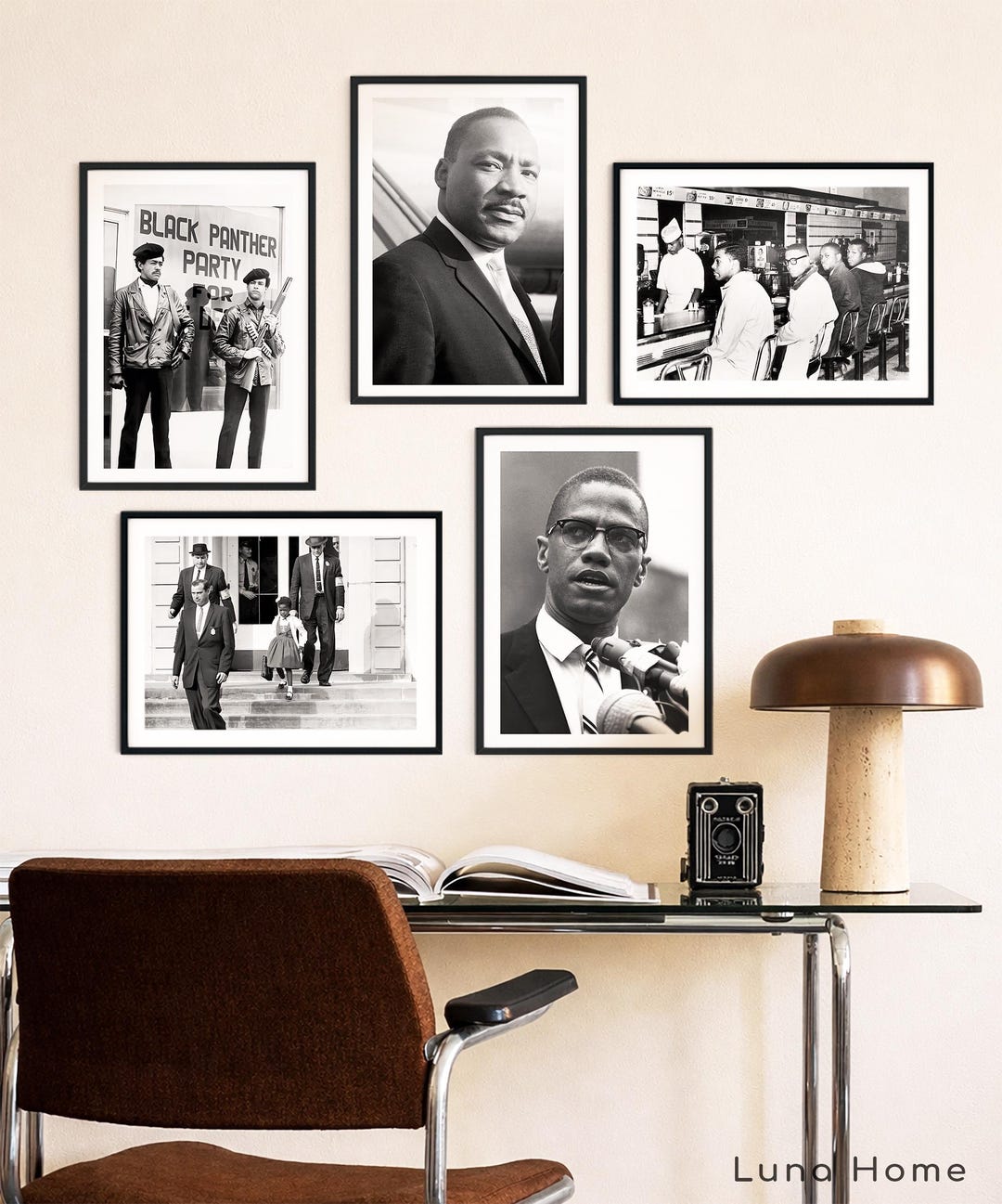 African American History Prints Set, Black and White Vintage Photos ...