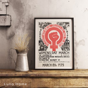 Recreation of Vintage Feminist Print, International Women's Day Poster, Feminist Wall Art, Vintage Poster, Feminist Gift, Retro Poster image 5