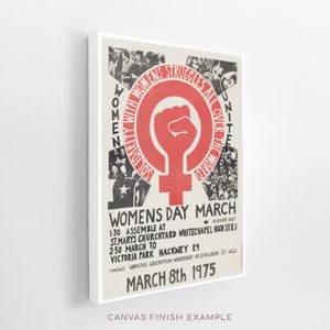 Recreation of Vintage Feminist Print, International Women's Day Poster, Feminist Wall Art, Vintage Poster, Feminist Gift, Retro Poster Canvas