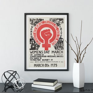 Recreation of Vintage Feminist Print, International Women's Day Poster, Feminist Wall Art, Vintage Poster, Feminist Gift, Retro Poster image 3