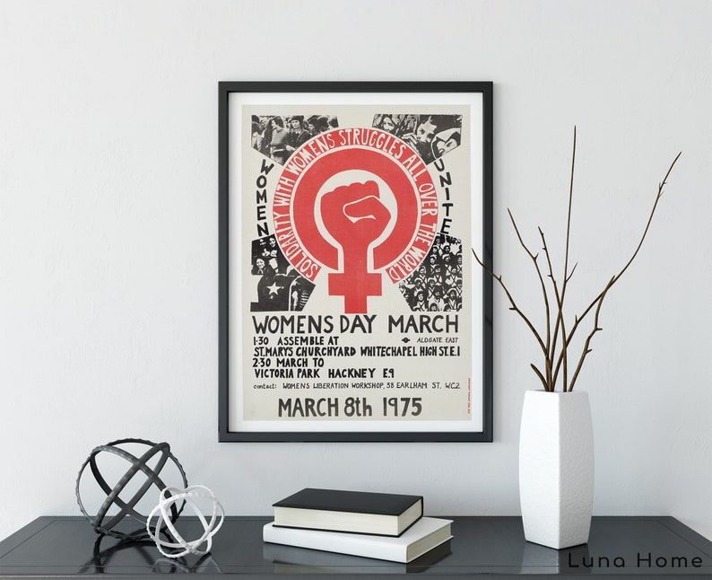 Recreation of Vintage Feminist Print, International Women's Day Poster, Feminist Wall Art, Vintage Poster, Feminist Gift, Retro Poster image 3