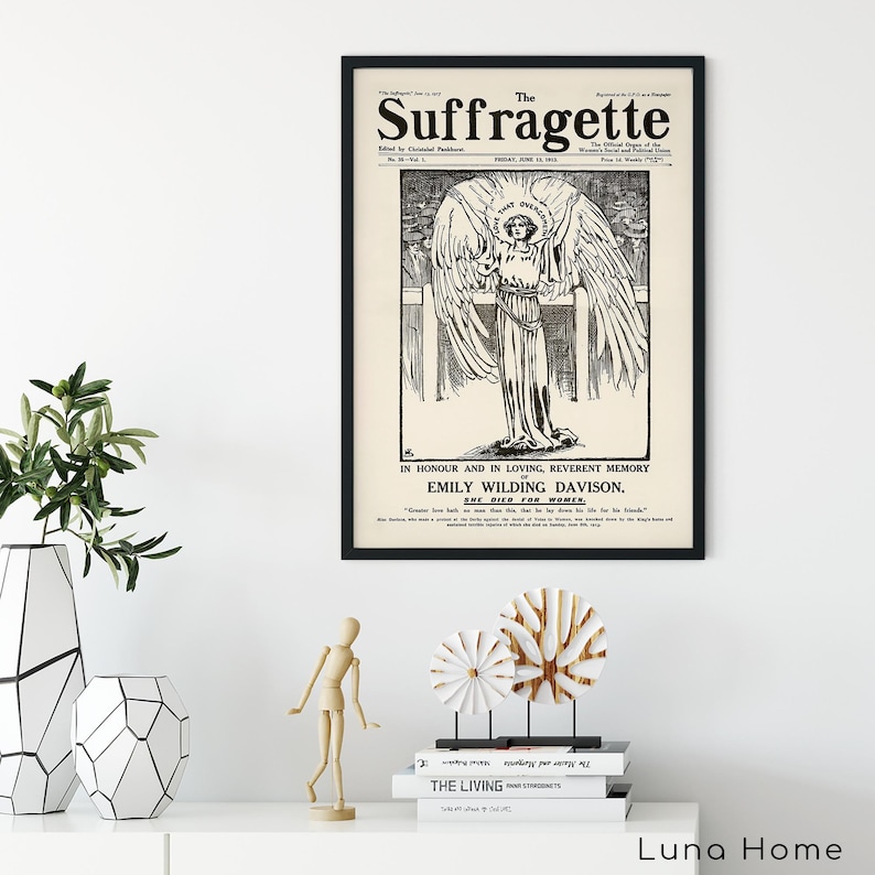 Old Suffragette Poster, Vintage Feminist Print, Suffrage Movement, Votes for Women Wall Art, Women’s Rights, History Decor image 3