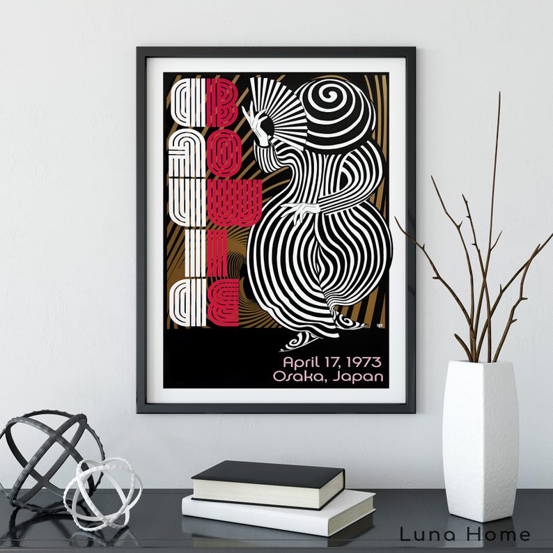 David Bowie Poster, Osaka Japan Concert, Vintage Poster, David Bowie Print, Concert Poster, Retro Music Print, Music Wall Art, 70s Music image 2