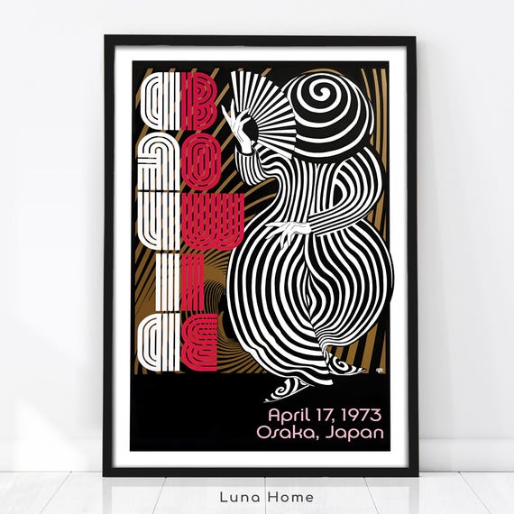 David Bowie Poster, Osaka Japan Concert, Vintage Poster, David Bowie Print, Concert Poster, Retro Music Print, Music Wall Art, 70s Music