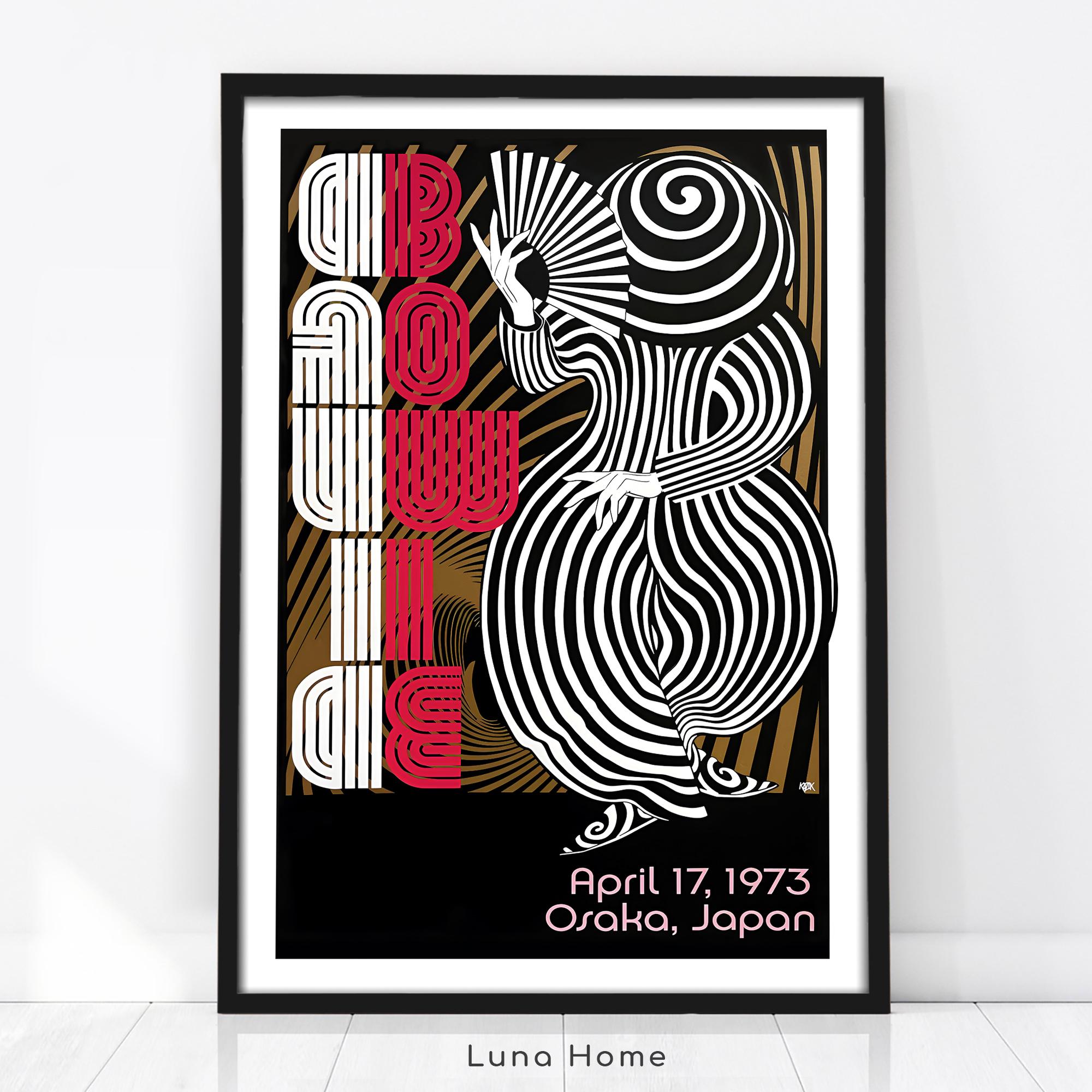 David Bowie Poster, Osaka Japan Concert, Vintage Poster, David