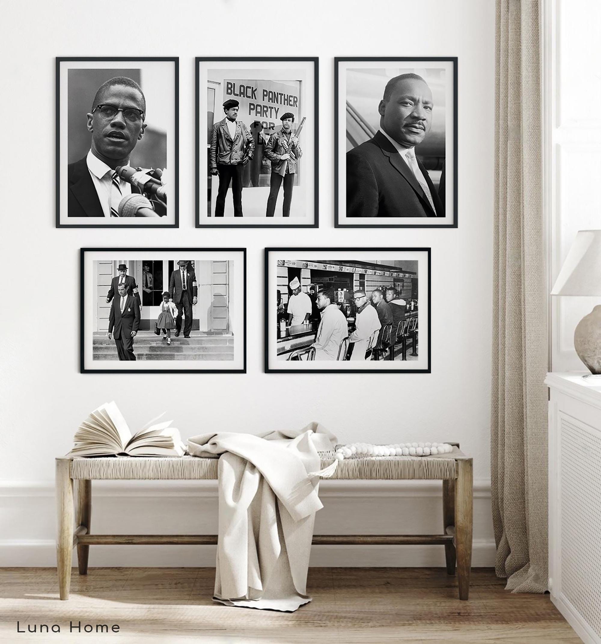 African American History Prints Set, Black and White Vintage Photos ...
