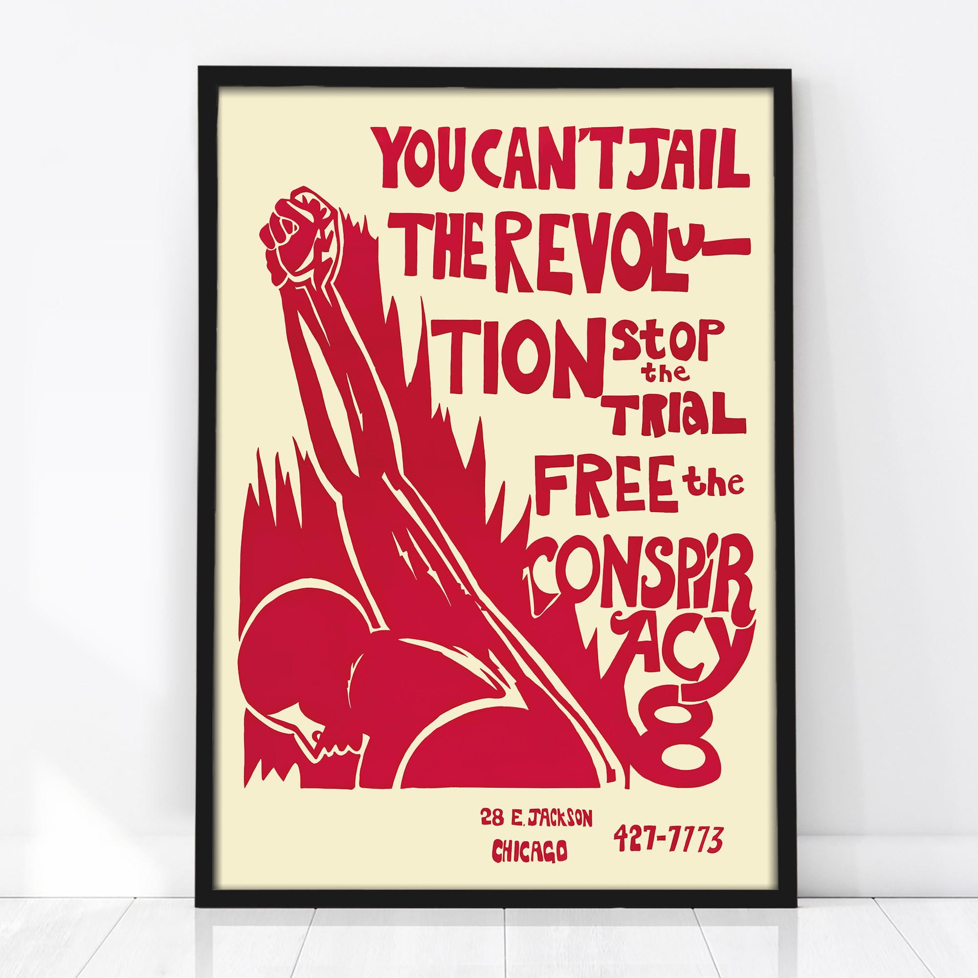 You Can't Jail the Revolution, 1968 Chicago 8 Vintage Print, Civil