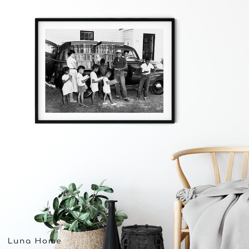 African American Children at Bookmobile, Black History Month Print, Vintage Historical Photo, Civil Rights Movement, Educational Wall Art image 10