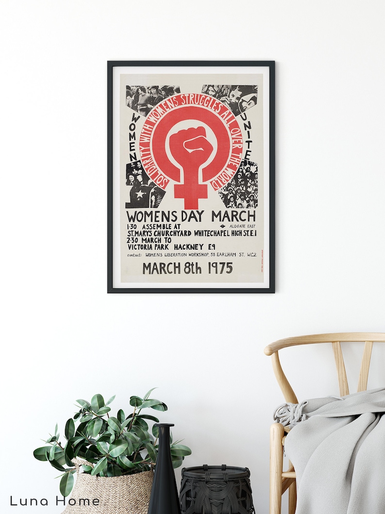 Recreation of Vintage Feminist Print, International Women's Day Poster, Feminist Wall Art, Vintage Poster, Feminist Gift, Retro Poster image 2