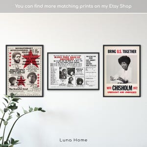 Black Panther Poster, Angela Davis Print, Vintage Poster, Famous Women Black History, Retro Poster, Activist Poster, Black Power Poster Bild 7