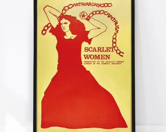 Smash the Patriarchy Print, Vintage Feminist Poster, Retro Protest Wall Art, Women’s Rights Art, Feminist Movement Decor