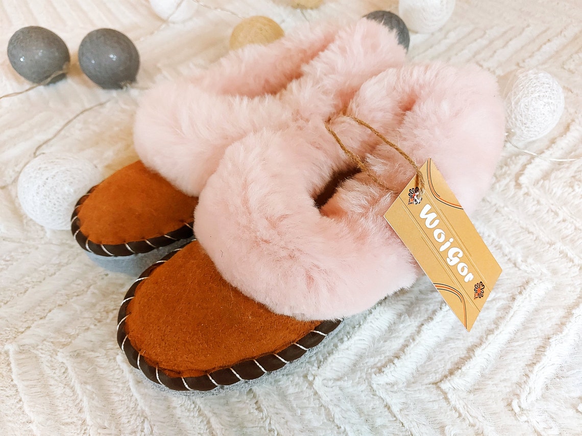 Sheepskin slippers, Lucky dip, Warm moccasins, Polish traditional