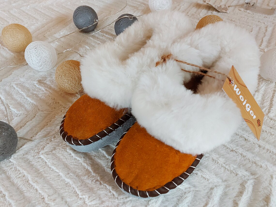 Sheepskin Slippers Lucky Dip Warm Moccasins Polish Etsy