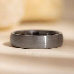 Gunmetal Tungsten Ring, Mens Anniversary gift, 6MM Width Ring, Comfort Fit Ring, Men&#39;s Engagement Ring, Minimalist Ring, Grey Promise Ring