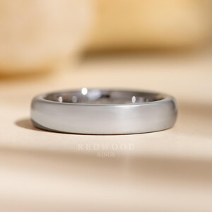 Silver Ring Set, Matching Wedding Bands, 8MM Ring, 4MM Band, Couples Rings, His and Hers Wedding Band, Tungsten Engagement Rings image 3