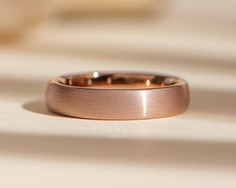 Rose Gold Tungsten Ring, Wedding Band, 4MM Ring, Comfort Fit Ring, Tungsten Carbide Ring, Men's Ring, Women's, Anniversary, Engagement ring