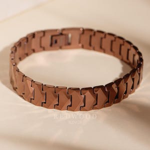 Men&#39;s Tungsten Bracelet, Brown Polished 8 inches, Jewelry, Fashion Accessory, Gift For Him