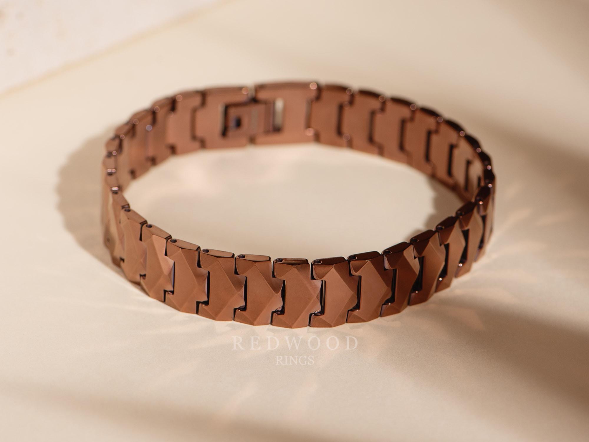 Bracelet Homme En Tungstène Avec Accents Cuivrés - Neuf Avec Étiquettes