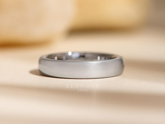 4mm Mirror Polished Tungsten Carbide Wedding Band - Comfort Fit, Cobalt Free, Size 4 - View #3