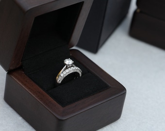 Luxury Walnut Wood Ring Box, Keepsake Wooden Box, Proposal Ring Box, Engagement Box, Anniversary Gift, Unique Handmade box, Wedding Box
