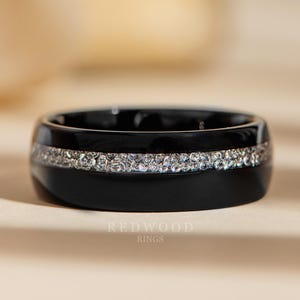 Black Lab Diamond Ring, Wedding Band, Engagement Ring, Men&#39;s Ring, Tungsten Band, Women&#39;s Ring, Promise Anniversary Band, Diamond Jewelry