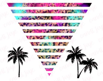 Neon Leopard Print PNG - Back to the 90s Triangle PNG - Tree Clipart - Retro 90s Design Elements - Nostalgic Sublimation - Tumbler PNG
