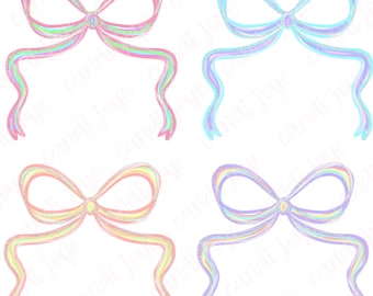 Preppy rosett PNG neonpastellpaket, kokett rosett PNG, pastellfärgade preppy designer, preppy PNG, söt rosettpaket, kommersiell digital användning tillåten