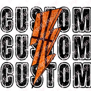 Custom Basketball PNG Team Lightning Bolt - Custom Sports Sublimation Design - Custom Basketball PNG - Personalized Basketball Shirt PNG
