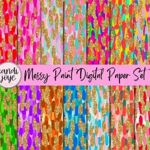 SEAMLESS Paint Stroke Background, Messy Paint Digital Paper, Streaky Paint Background, Digital Paper, Commercial Use, Printable