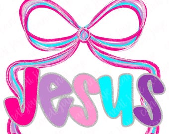 Christian Preppy Bow PNG, PNG, Jesus Coquette Bow PNG, Faith Png Design, Christian Design, Preppy Christian, Christian Shirt Png