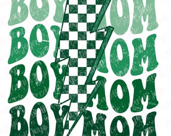 Boy Mom PNG, Boy Mama Checkered Lightning Bolt, Sublimation Design, Mom of Boys, Vintage Retro Wavy Boy Mama, Mama Distressed PNG