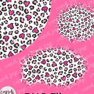 Valentines PNG - Leopard Print PNG - Sublimation Patch PNG - Bleached Shirt Designs - Distressed Valentine Cheetah Print - Valentine's Day