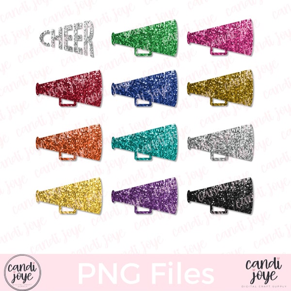 Cheer Sequin PNG - Megaphone PNG - Cheerleader Clipart - Sequin Sublimation Design - Sport Cheerleading PNG - Sequin Football Cheer Graphics