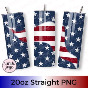 Patriotic 20oz Tumbler Wrap PNG, 4th of July Sublimation Design, American Flag 20oz Skinny Straight Tumbler Wrap PNG, Veteran Tumbler PNG