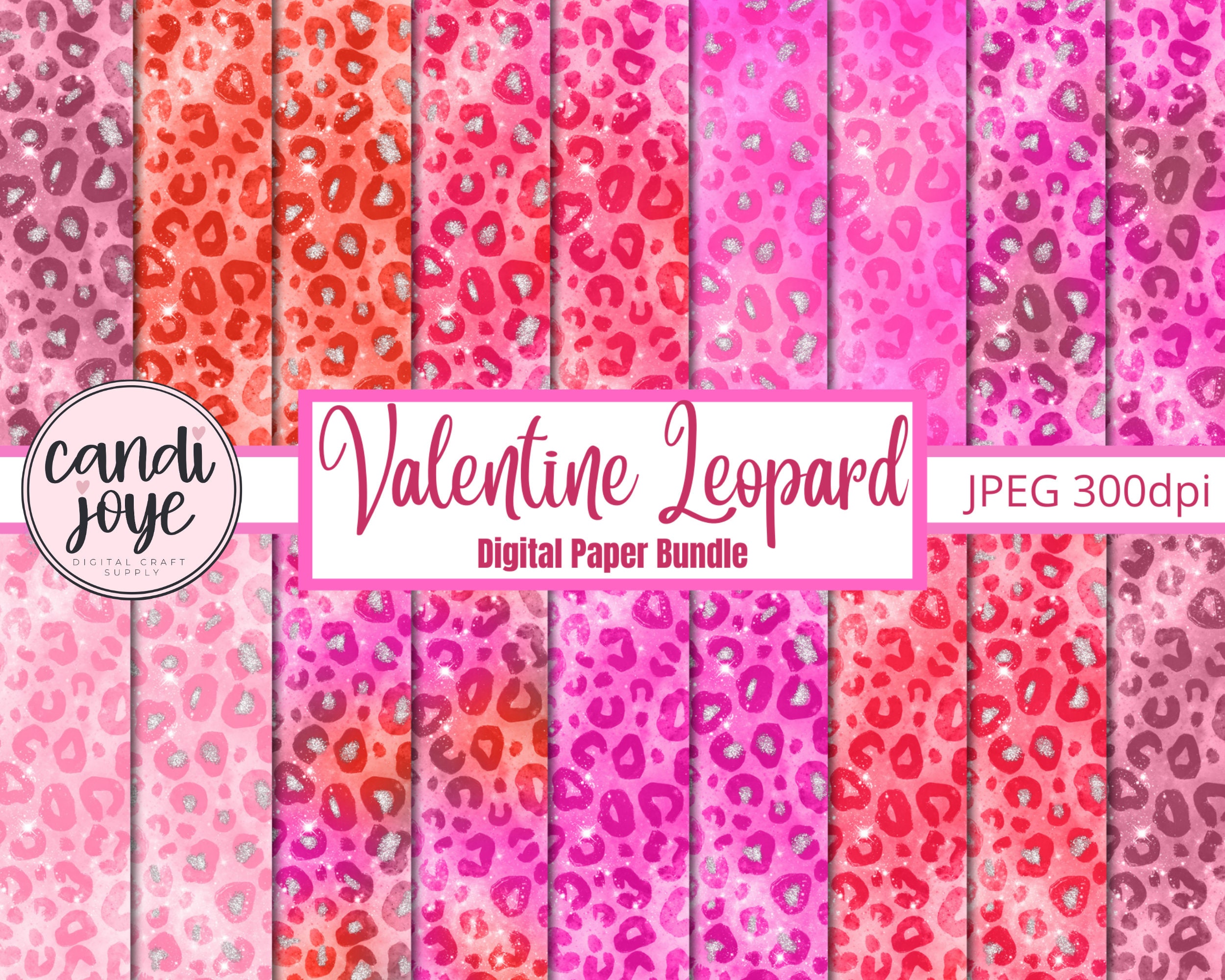 Leopard Print Digital Paper Pack - Valentine Leopard Background ...