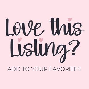 a pink background with the words love this listing? add to your favorites