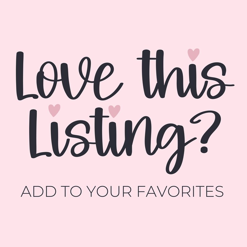a pink background with the words love this listing? add to your favorites