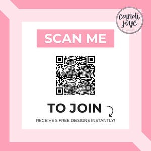 a pink square with a qr code on it